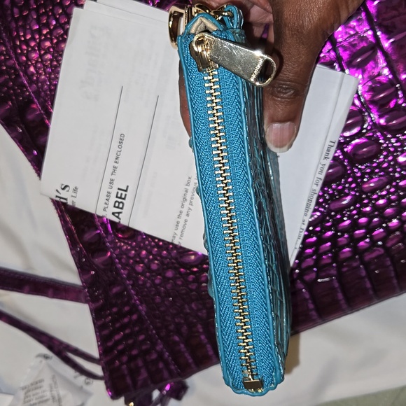 Brahmin Blue Crocodile Embossed Coin Purse - Picture 6 of 7